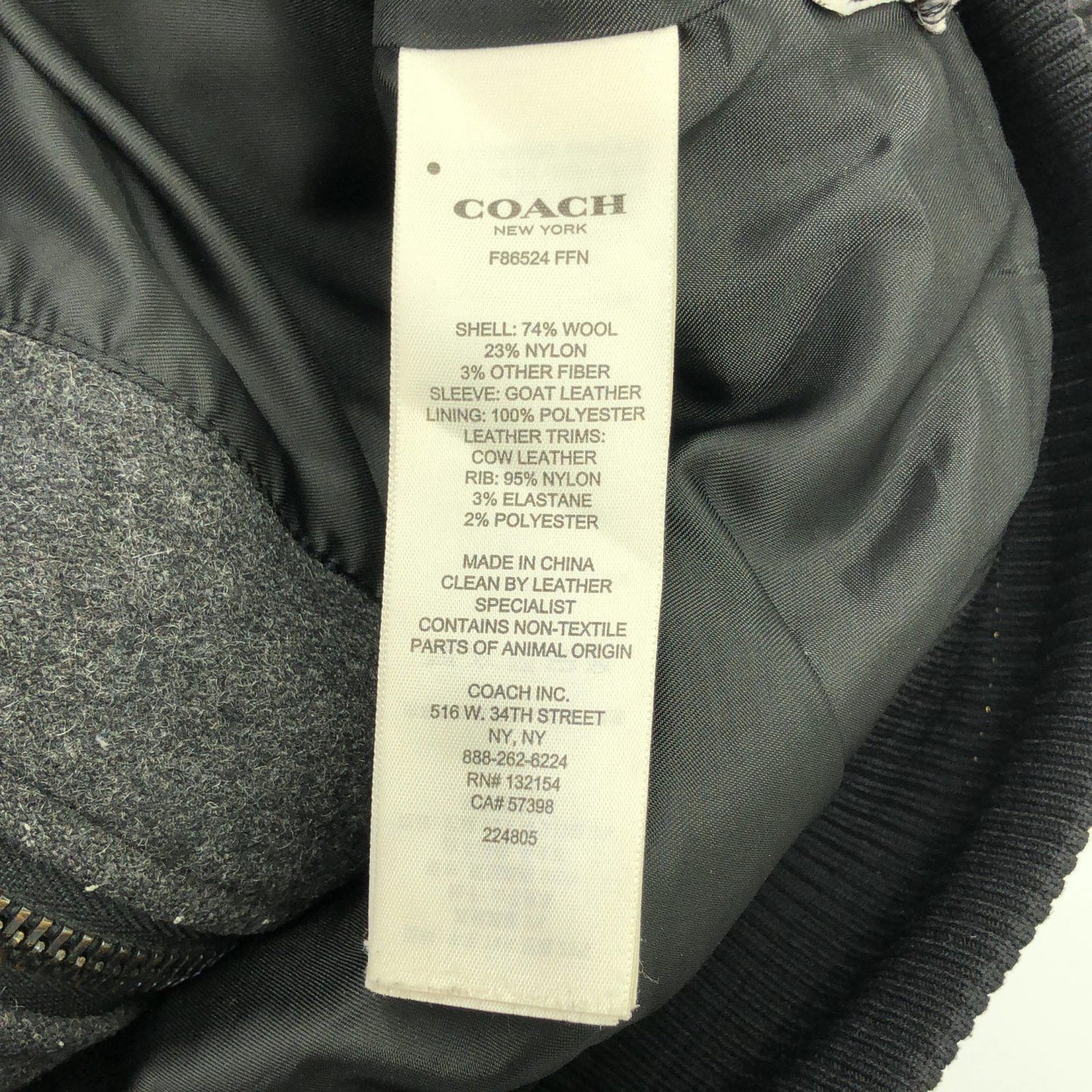 COACH Wool Varsity Jacket in Gray - Exclusive Vintage Find