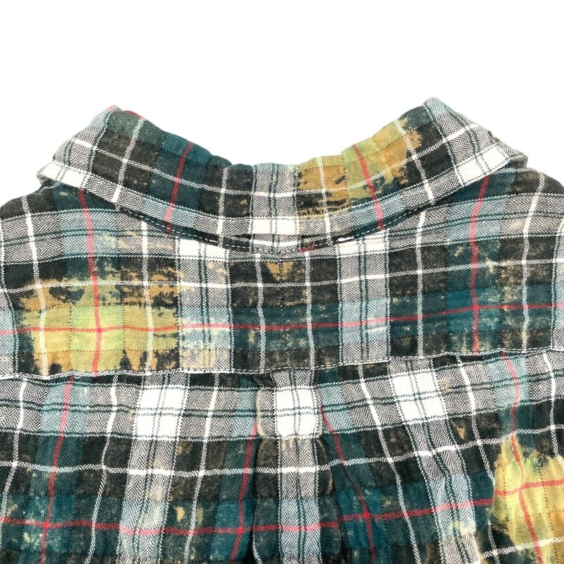 Faith Connexion Multi-Color Bleached Check Flannel Shirt for Men