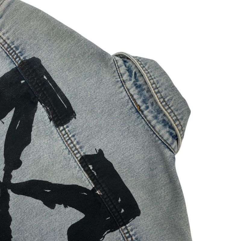 OFF-WHITE Indigo Printed Denim Jacket for Men - Exclusive Style