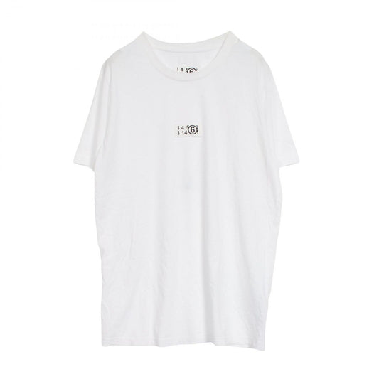 MM6 Numeric Signature White Cotton T-Shirt - Unisex