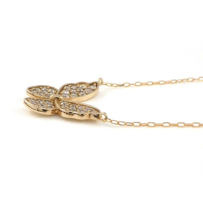 Exquisite Butterfly Diamond Necklace in K18 Pink Gold - 0.50ct