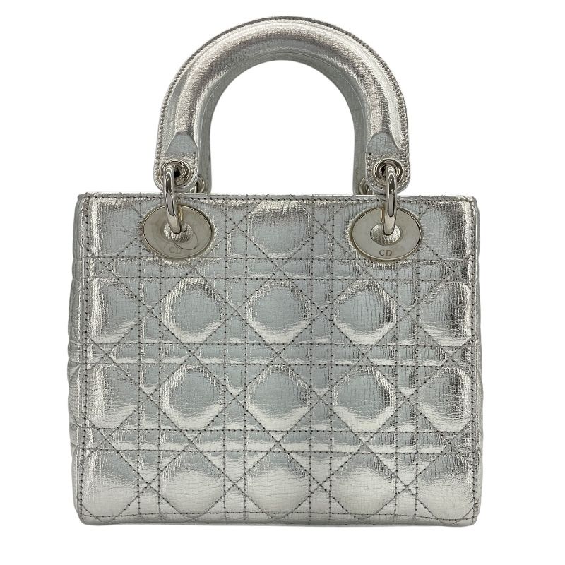 Christian Dior My Lady Dior Silver Leather Shoulder Bag