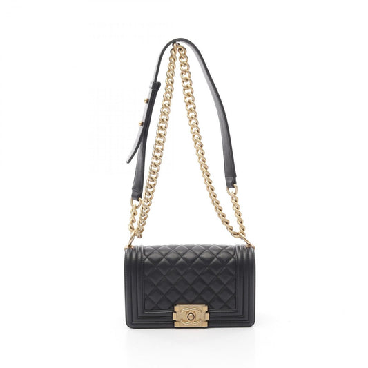CHANEL Boy Chanel Small Shoulder Bag in Black Leather - A67085