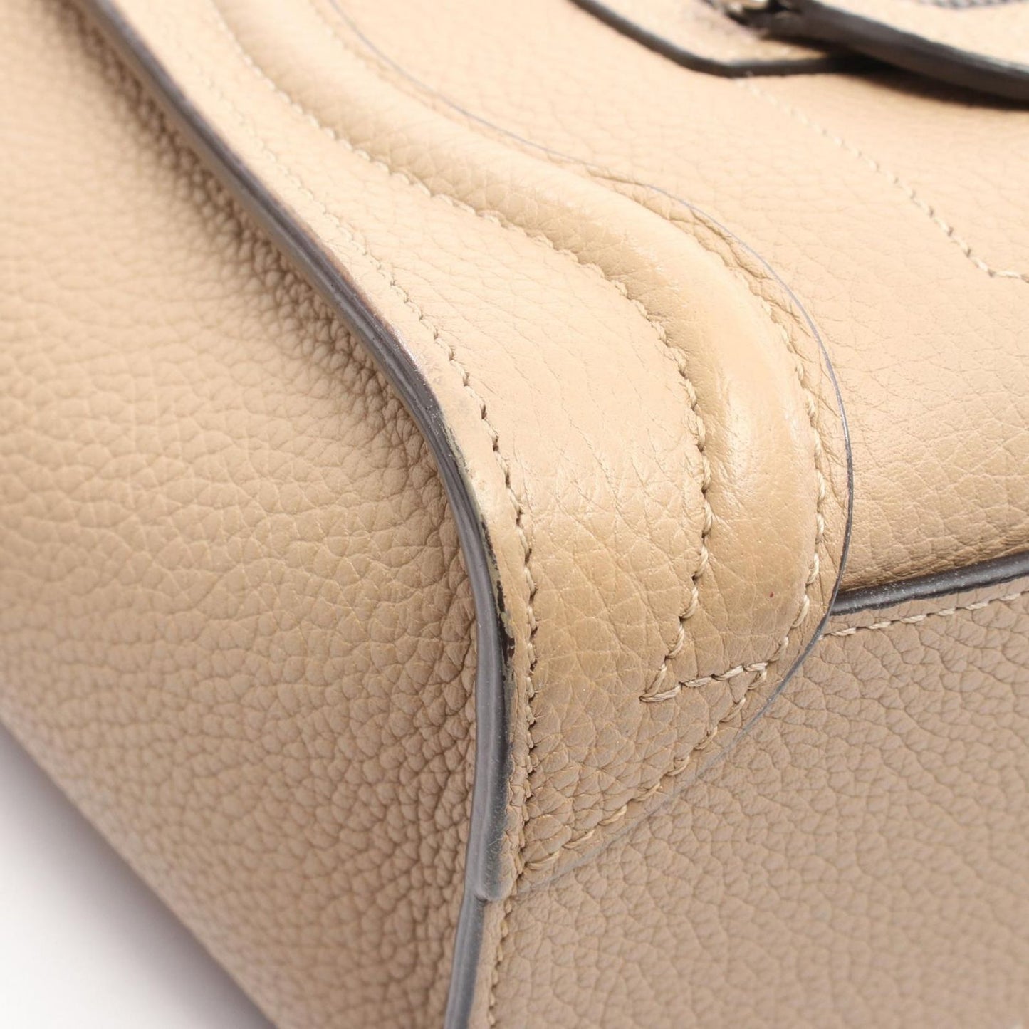 CELINE Luggage Nano Shopper Handbag in Beige Leather - Timeless Elegance