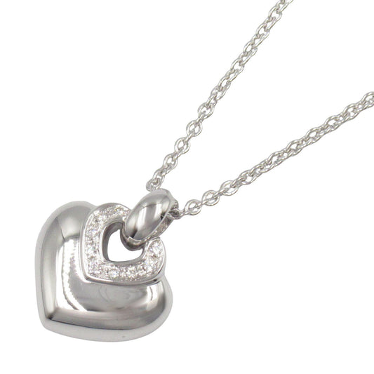 BVLGARI Doppio Cuore Diamond Necklace in 18K White Gold