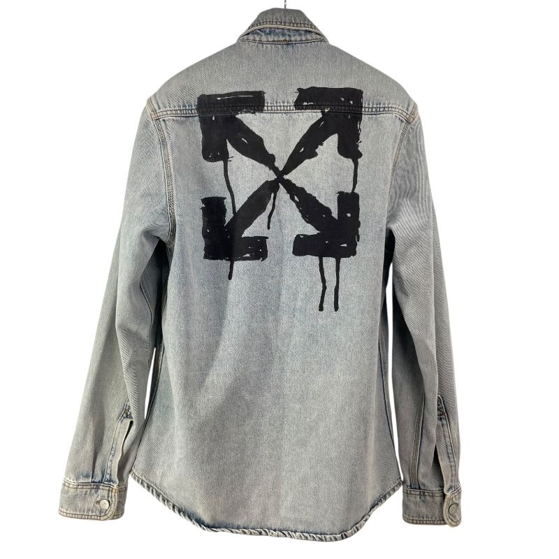 OFF-WHITE Indigo Printed Denim Jacket for Men - Exclusive Style