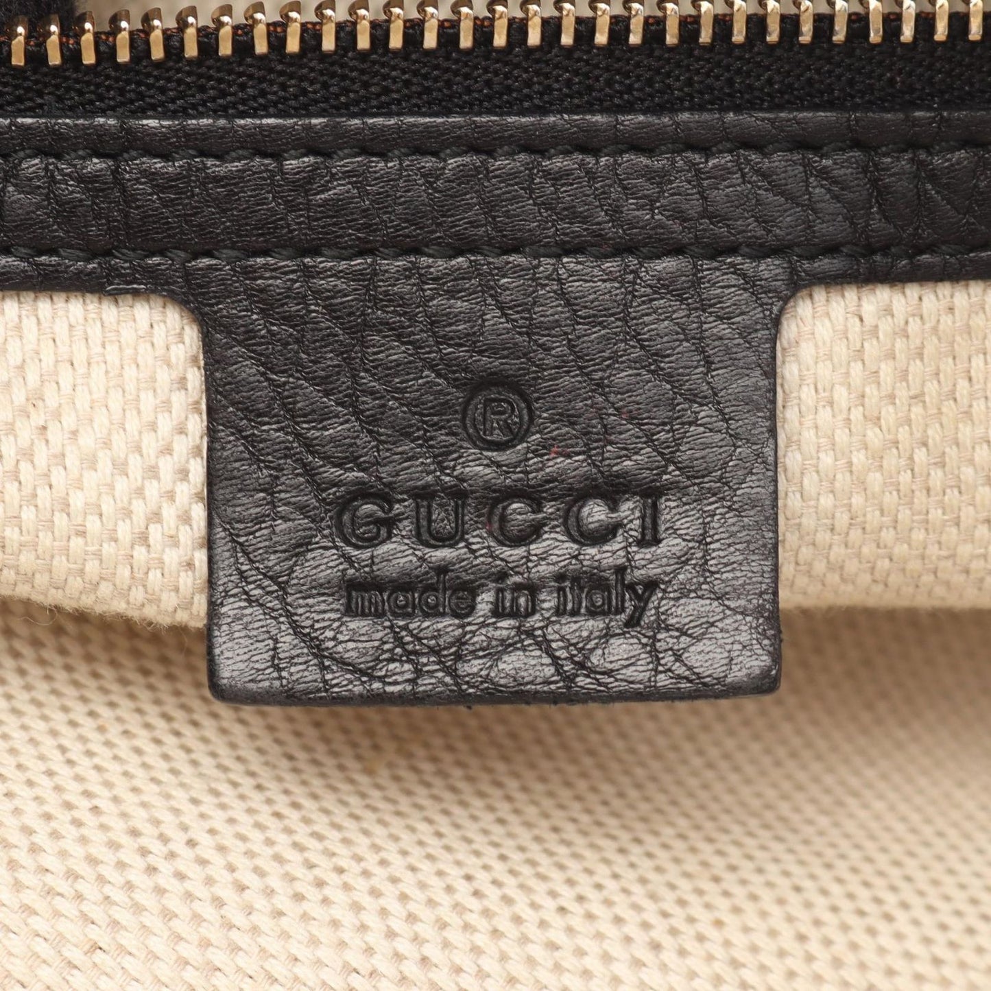 GUCCI Soho Seralius Interlocking G Tote Bag - Black Leather