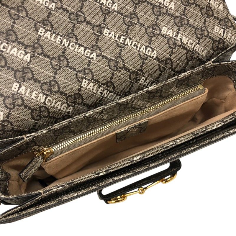 GUCCI Horsebit 1955 x Balenciaga Collaboration Shoulder Bag