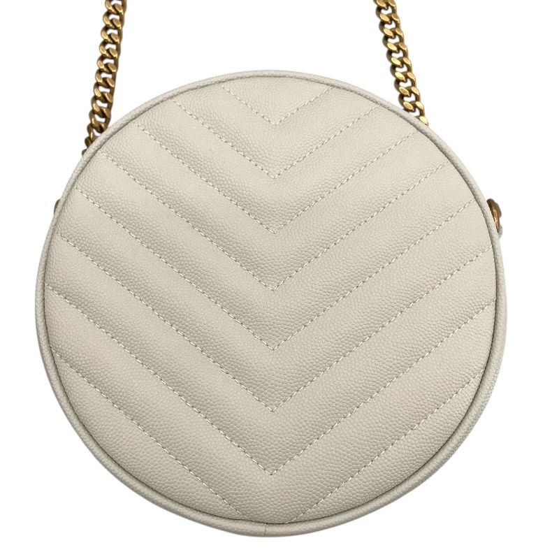 SAINT LAURENT Ivory Vinyl Chain Shoulder Bag - Exquisite Craftsmanship
