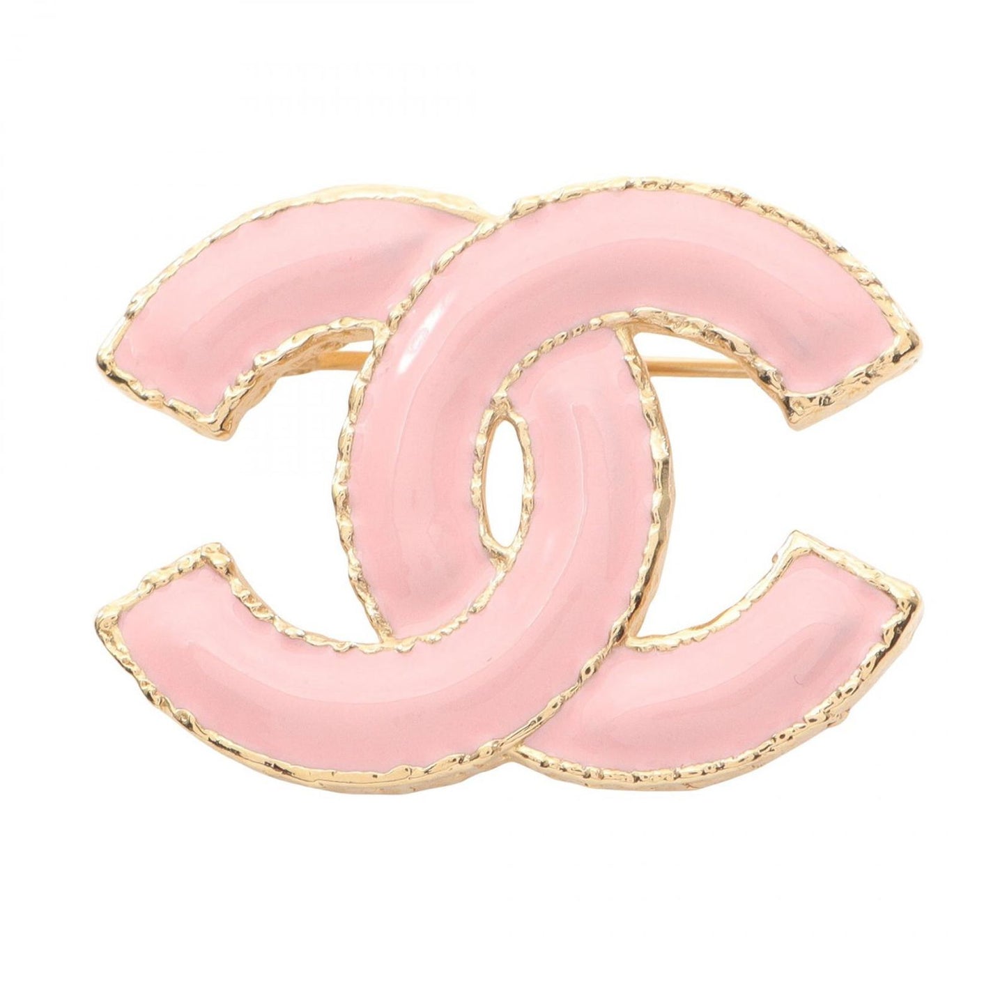 CHANEL Coco Mark Brooch in Pink Gold Plating - Timeless Elegance