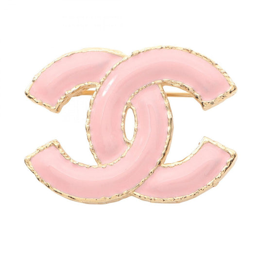 CHANEL Coco Mark Brooch in Pink Gold Plating - Timeless Elegance