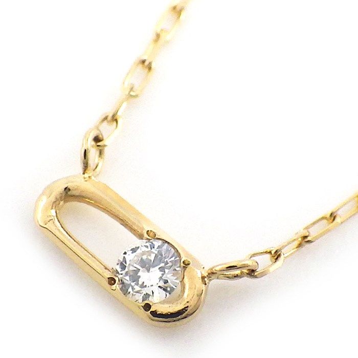 Exquisite K18YG Diamond Link Necklace - 0.02ct Elegance