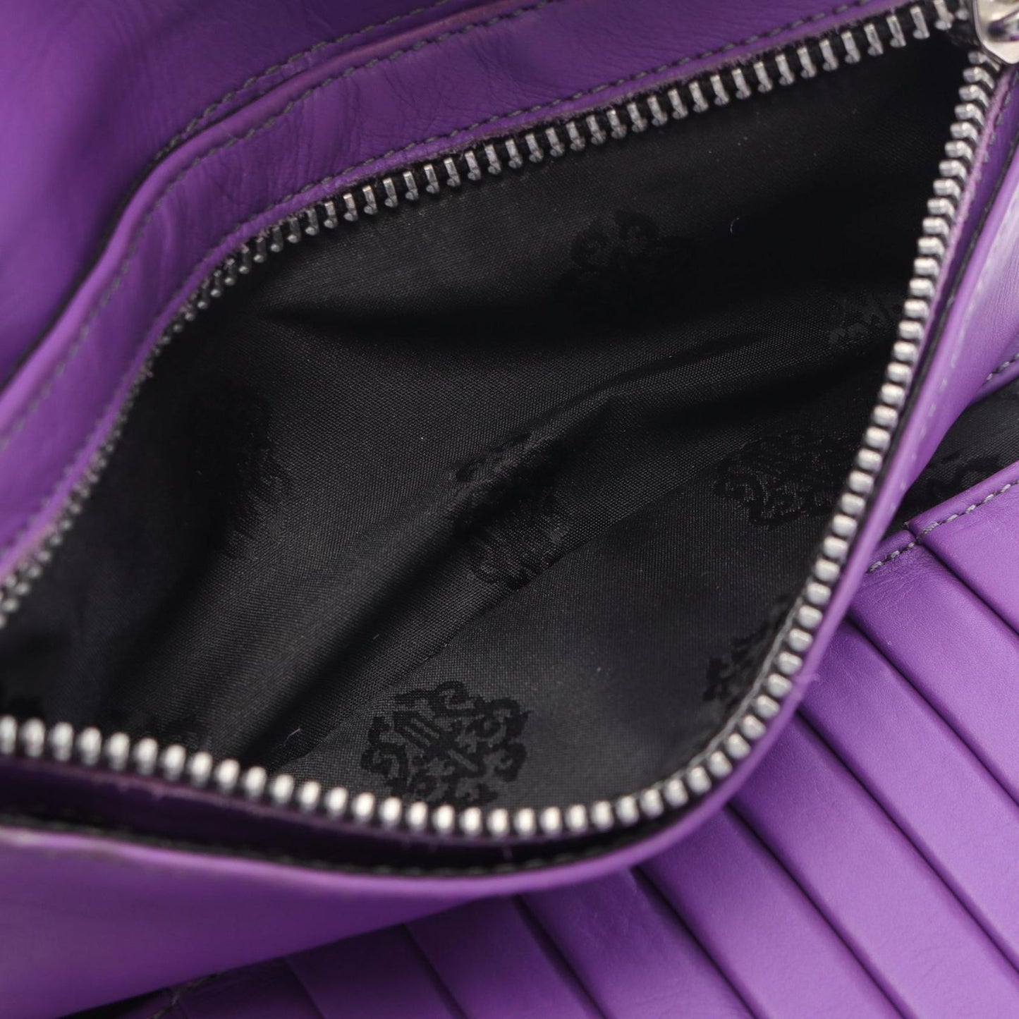 CHROME HEARTS Wave Cross Ball Leather Wallet - Red