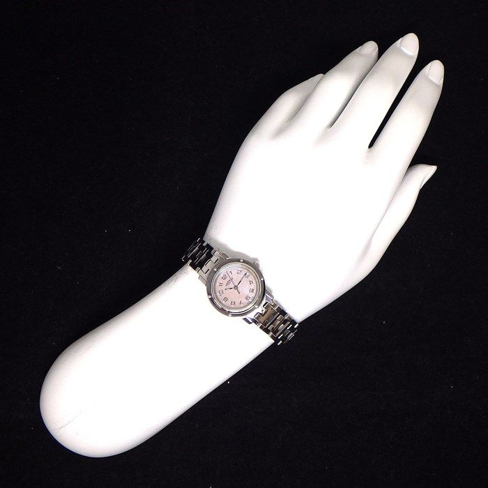 HERMES Clipper CL4.210 Pink Shell Dial Quartz Watch