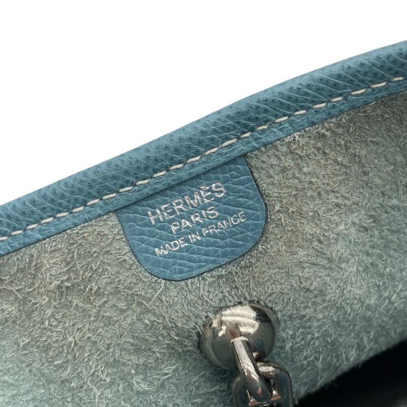 HERMES Vespa PM Blue Jean Cushbel Leather Shoulder Bag