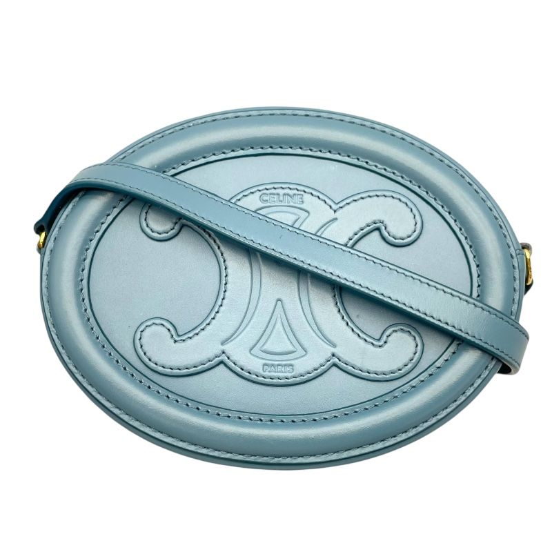 CELINE Oval Purse Shoulder Bag in Blue Leather - Exquisite Craftsmanship