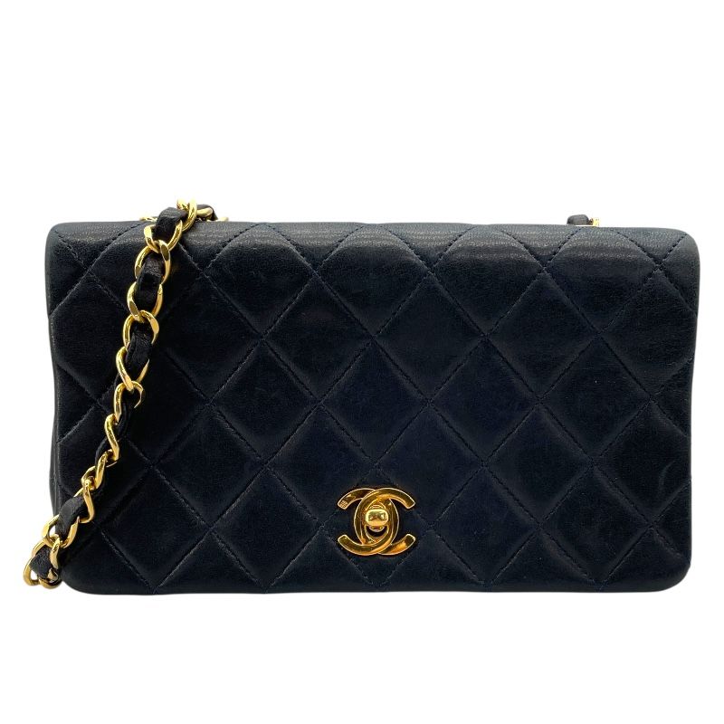 CHANEL Matelassé Full Flap 19 Navy Lambskin Shoulder Bag
