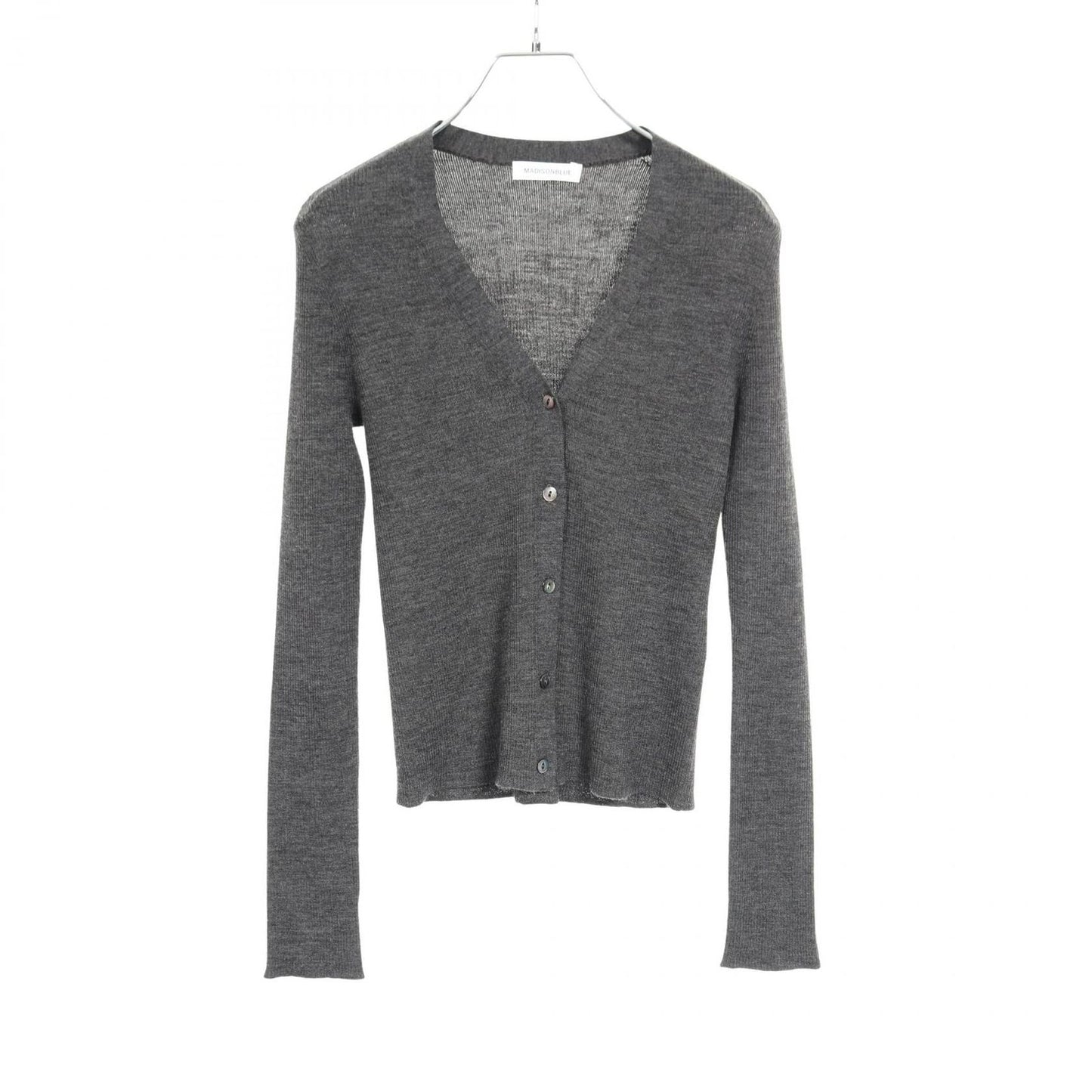 MADISONBLUE Grey Wool Cardigan - Exquisite Craftsmanship