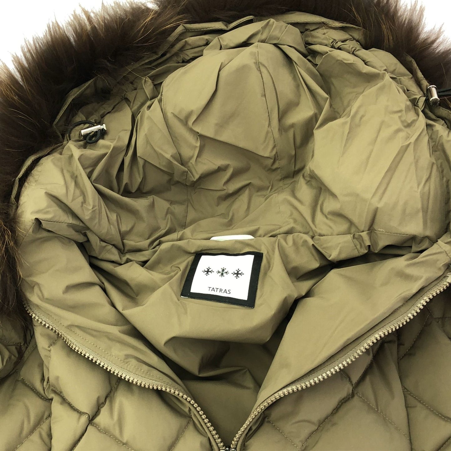 TATRAS Women's Down Coat in Olive Green - Exquisite Craftsmanship
