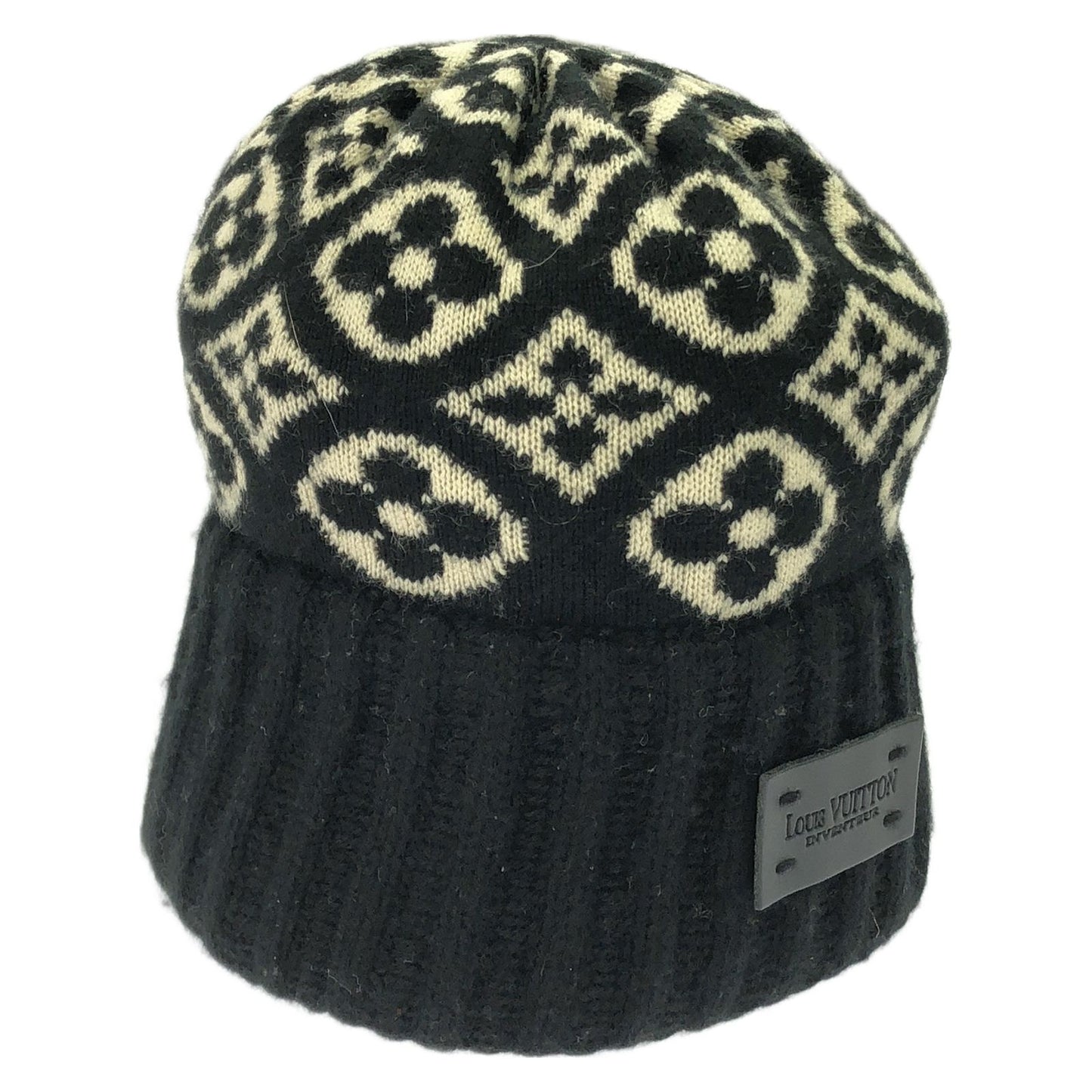 LOUIS VUITTON Black Cashmere Knit Cap - Unisex Luxury Accessory