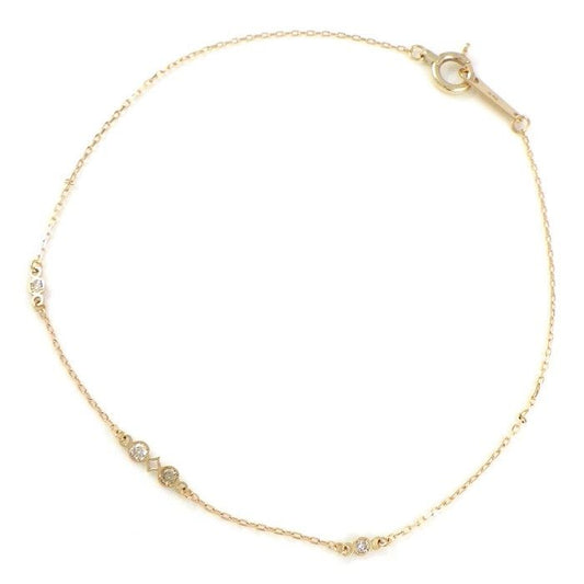 Elegant K10 Yellow Gold Diamond Bracelet with 0.04ct Diamonds