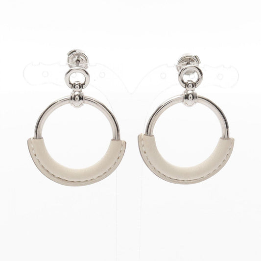HERMES Grand Loop Earrings in Gold-Plated Leather - Timeless Elegance