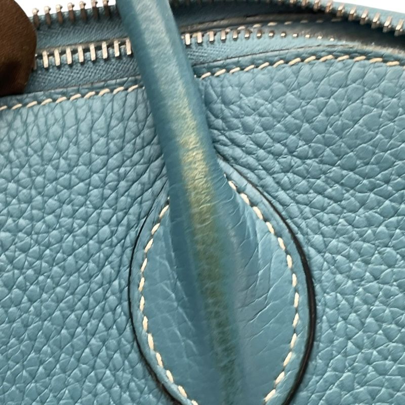 HERMES Bolide 31 in Blue Jean with Silver Hardware - Timeless Elegance