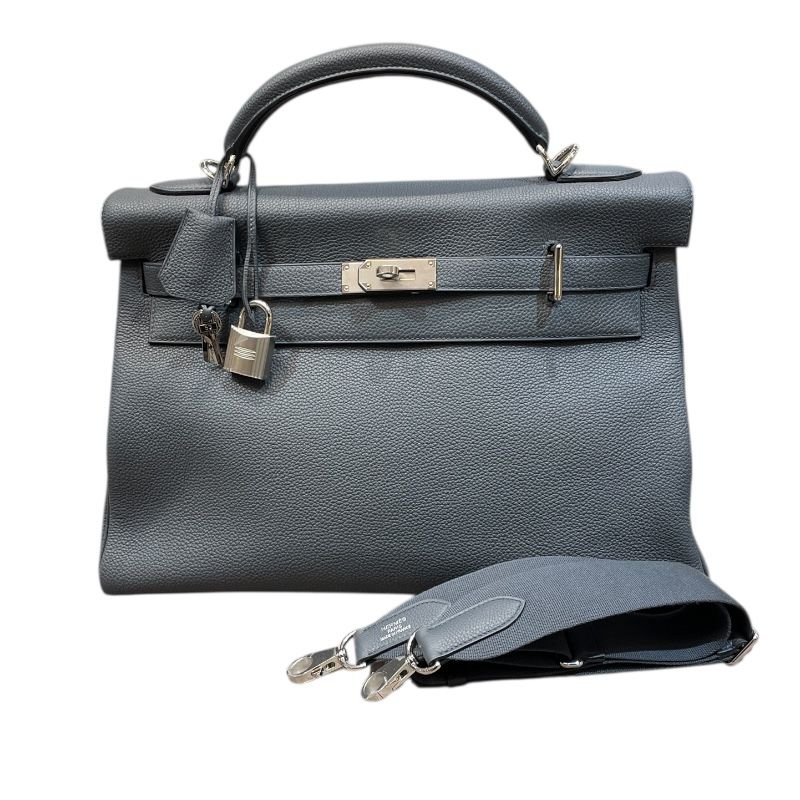 HERMES Kelly 42 Maxi in Grimiste with Silver Hardware - Unused Display Piece