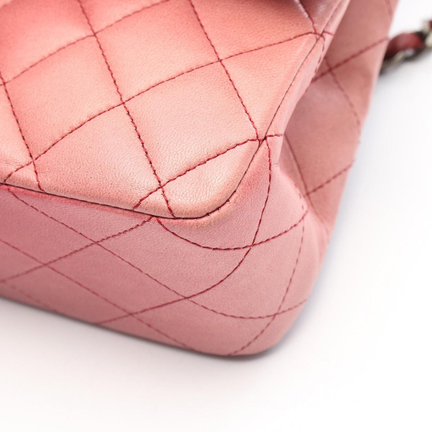 CHANEL Matelassé Double Flap Shoulder Bag in Red Gradient Lambskin