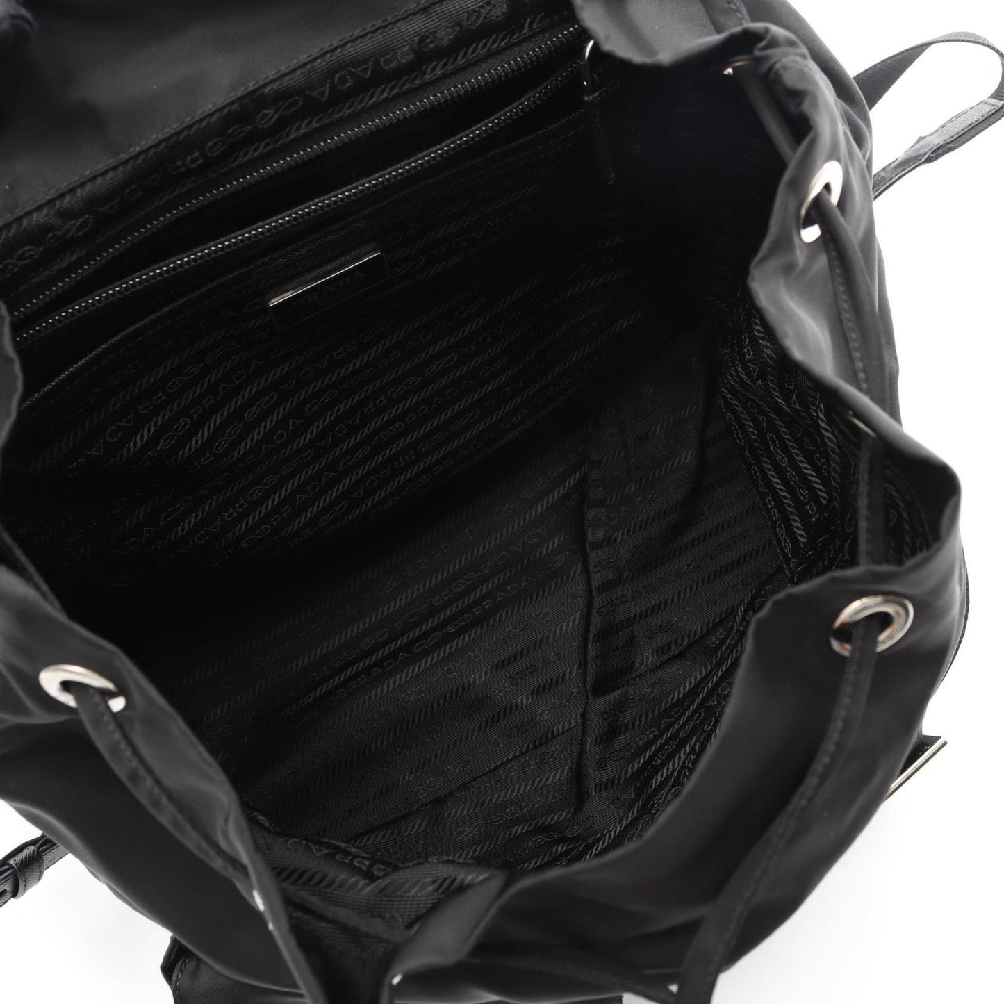 PRADA VELA Backpack in Black Nylon & Saffiano Leather