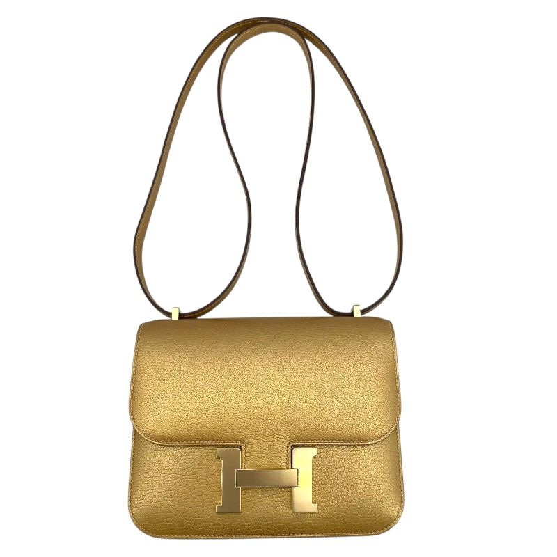 HERMES Constance 3 Mini in Dore Chevre Shiny Leather - Unused