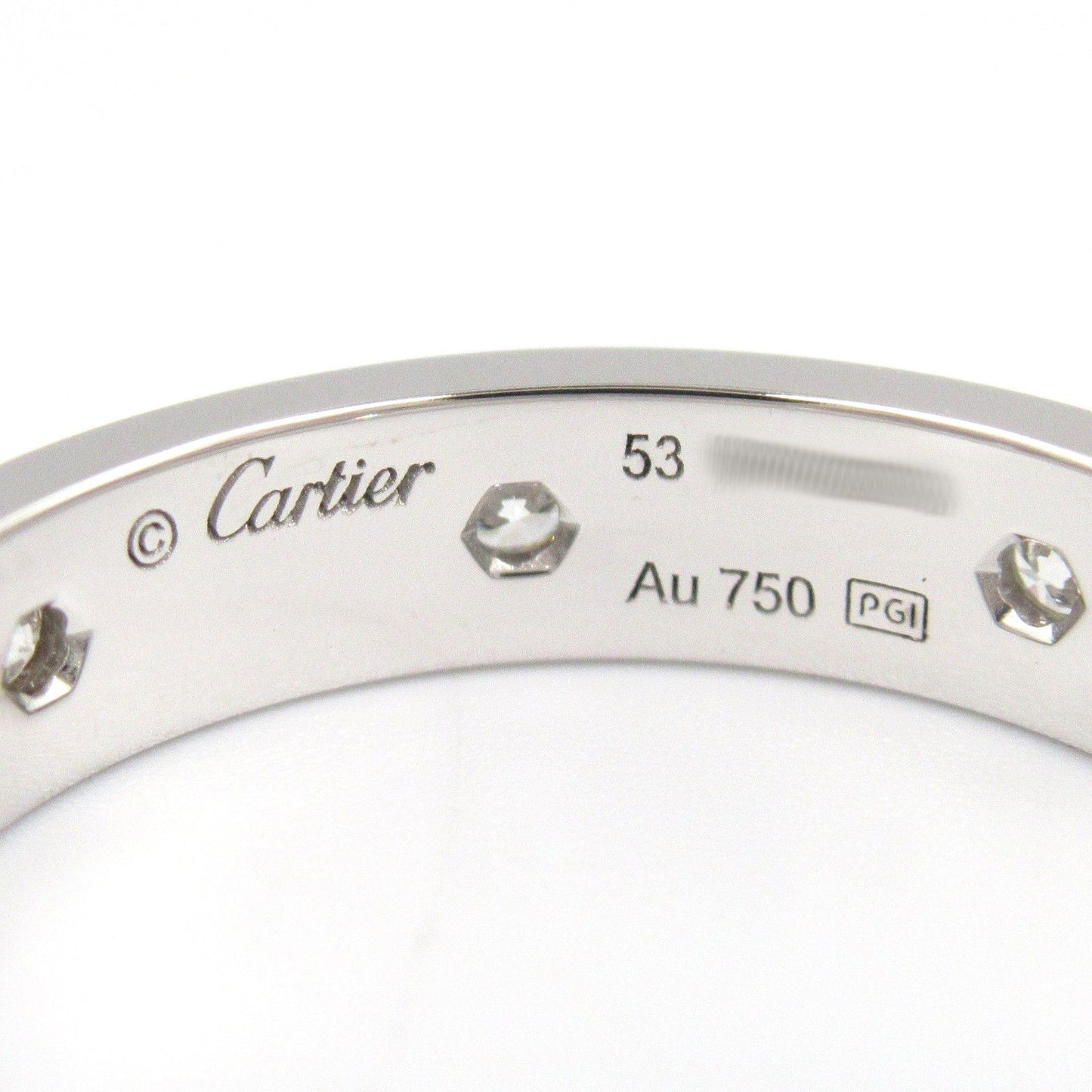 Cartier Mini Love Ring 6PD in 18K White Gold with Diamonds