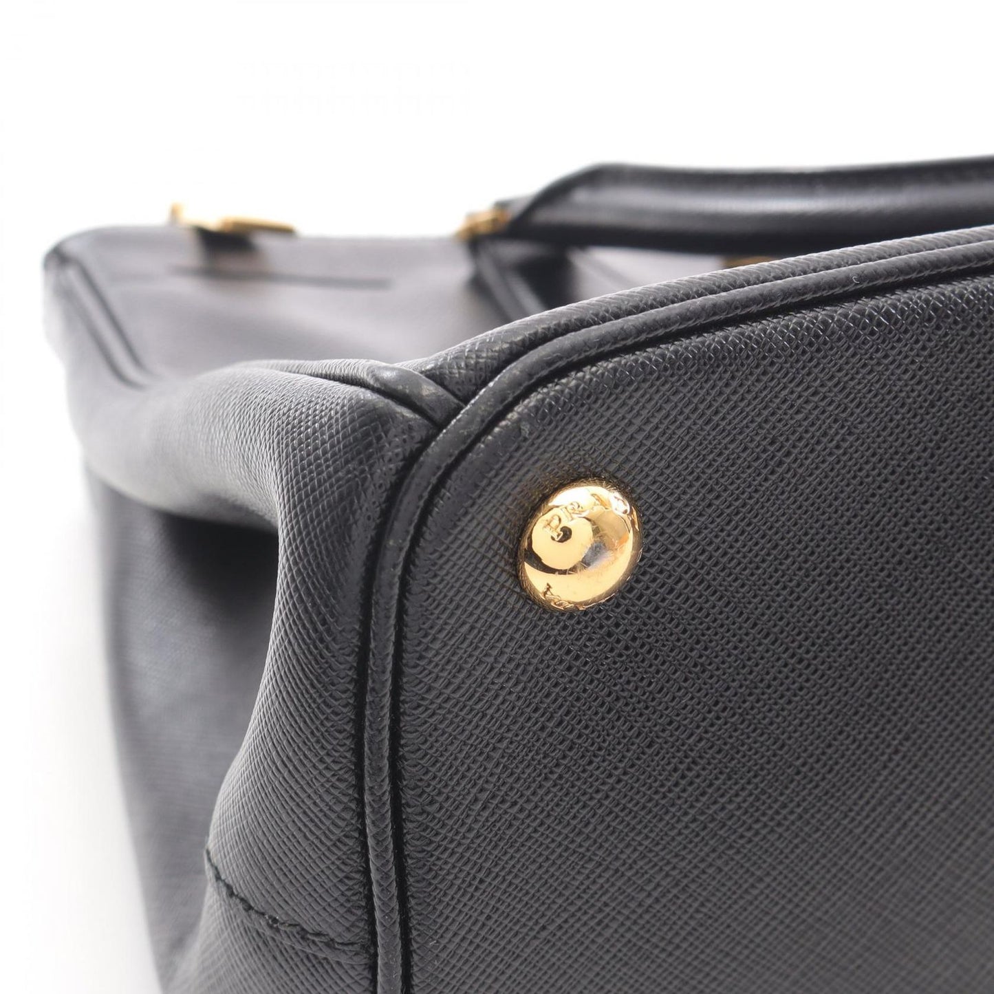 PRADA Saffiano Lux Galleria Handbag BN1801 in Black Leather