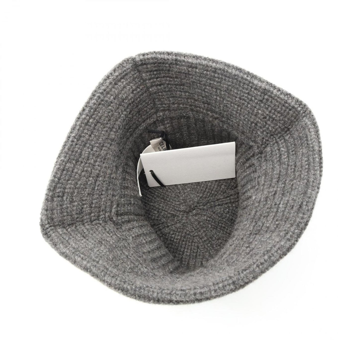 CELINE Triomphe Crochet Bucket Hat in Gray - Timeless Elegance