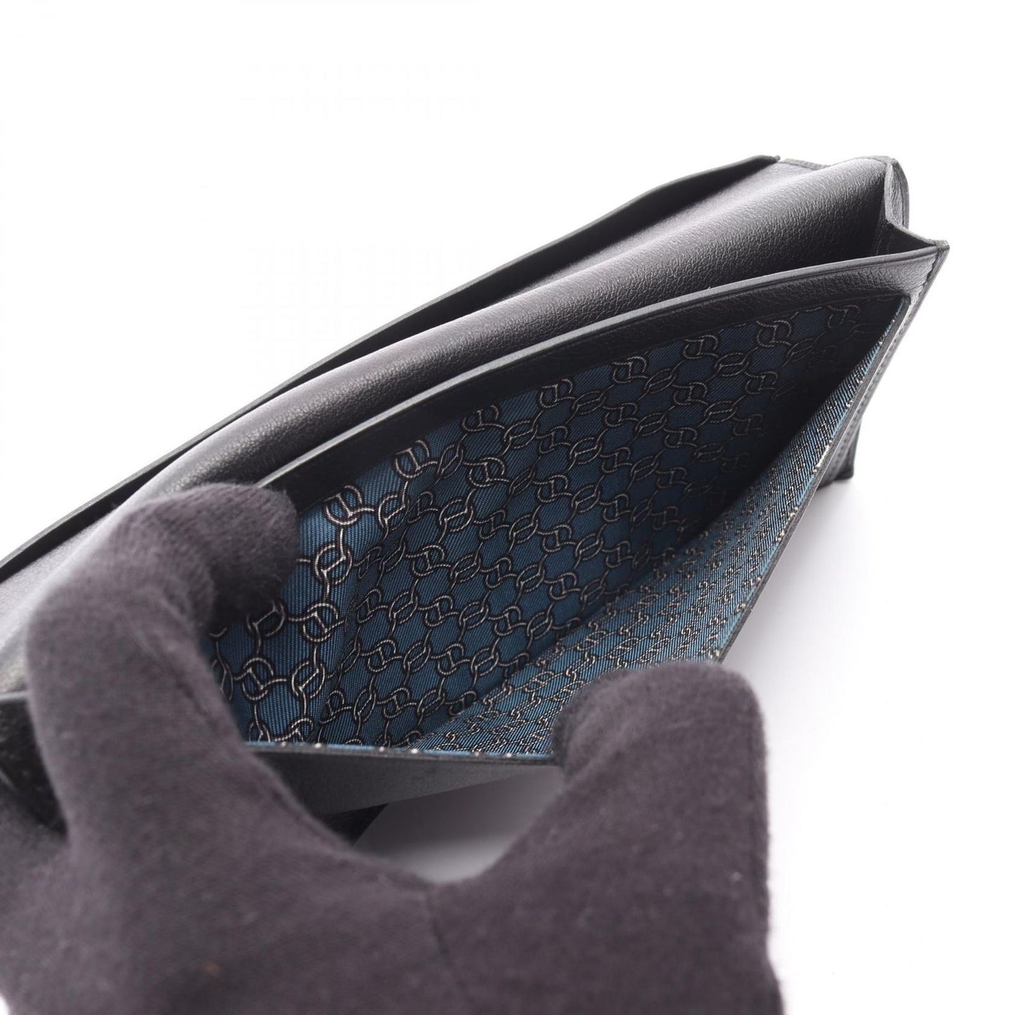 HERMES Citizen Twill Long Silk-In Folding Wallet - Black