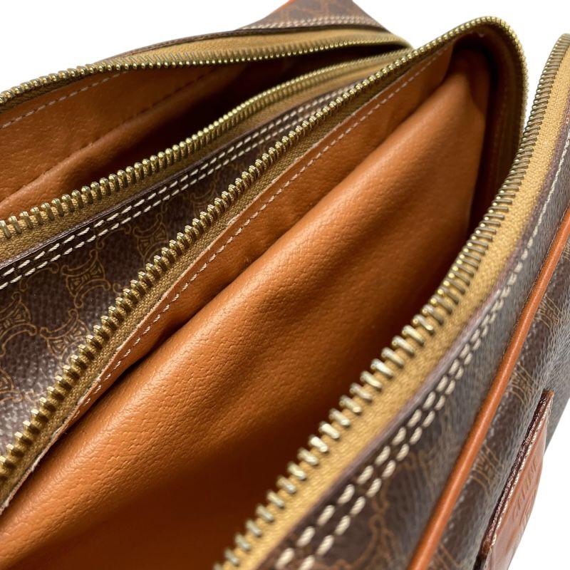 CELINE Macadam Brown PVC Pouch - Timeless Elegance