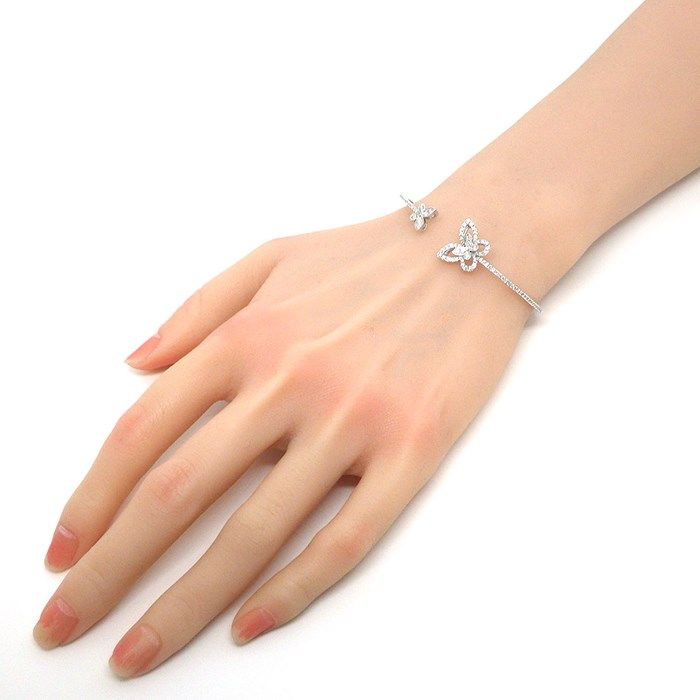 Graff Butterfly Silhouette Open Bangle with Diamonds - K18WG