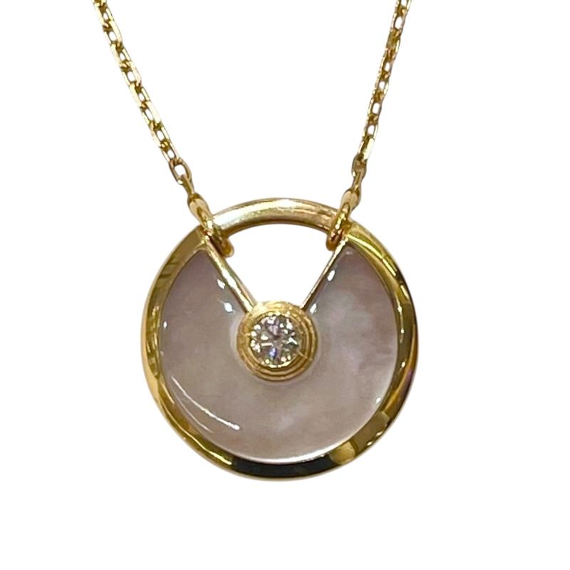 Cartier Amulette Necklace in Yellow Gold with Diamonds and Pearls