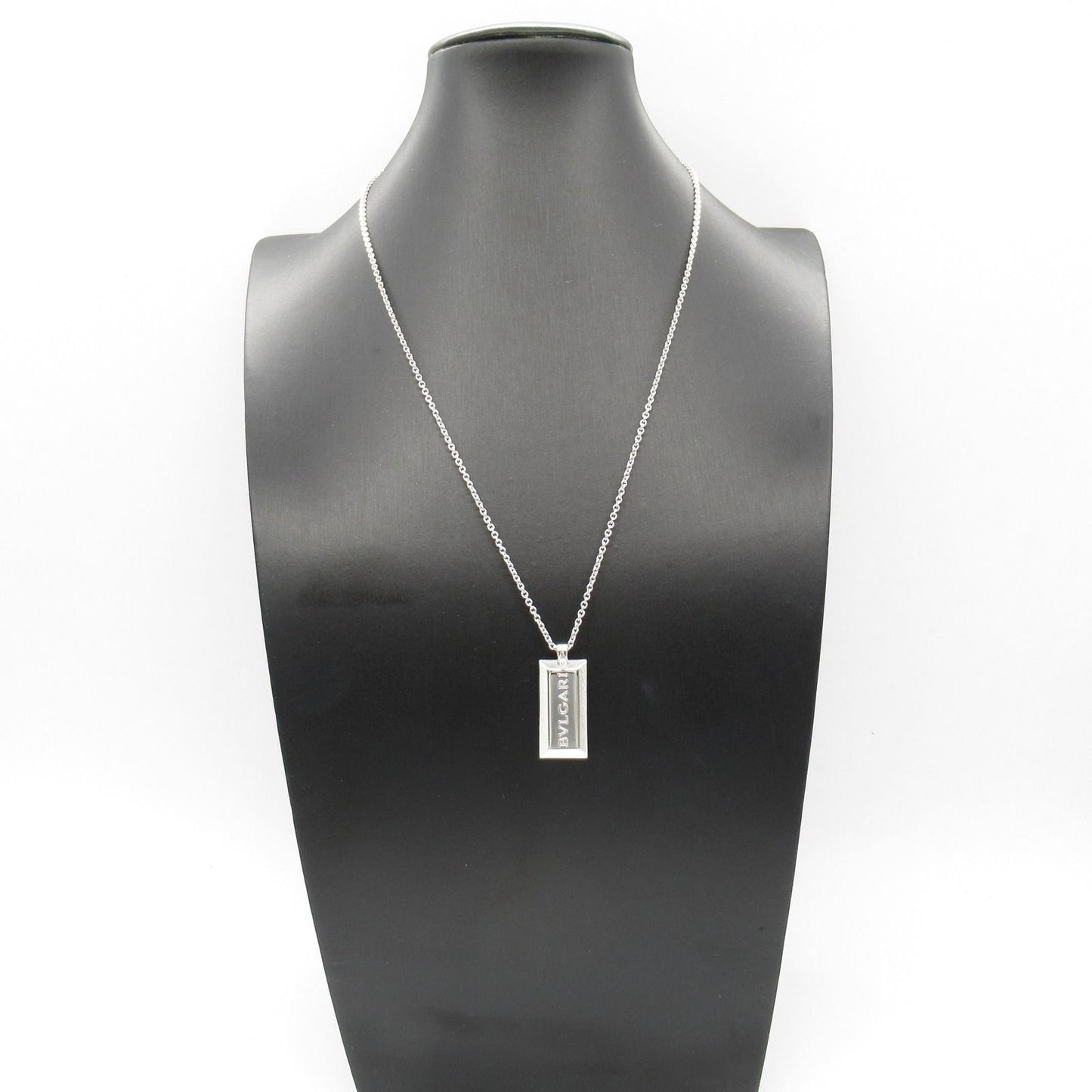 BVLGARI Logo Diamond Necklace in 18K White Gold - 46cm