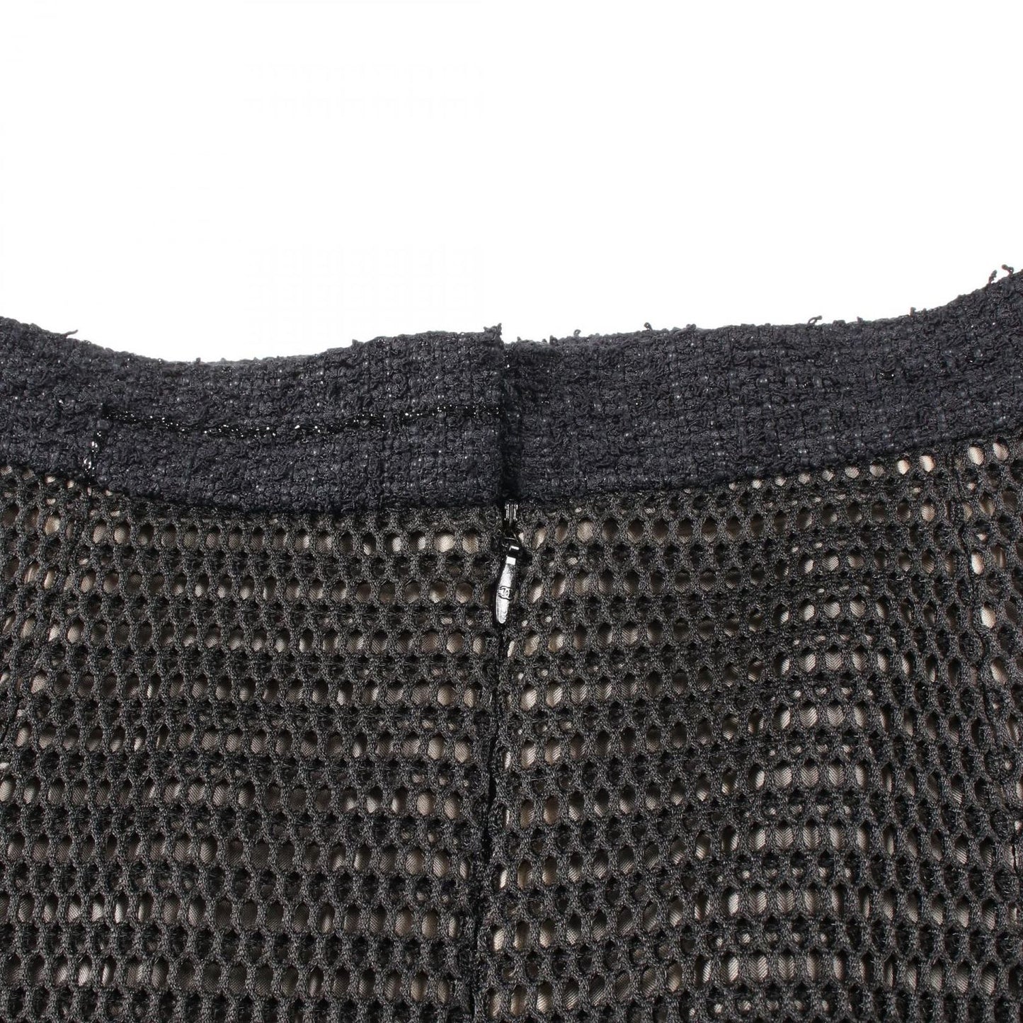 CHANEL Black & Beige Fabric Skirt - Timeless Elegance