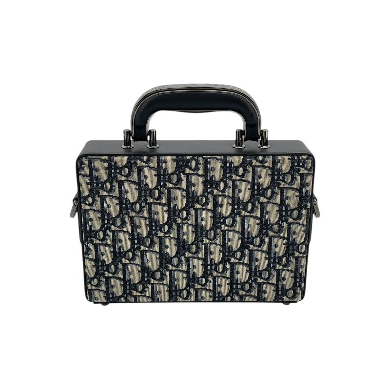 Christian Dior Mini Lockbox Oblique Jacquard Canvas/Leather Shoulder Bag