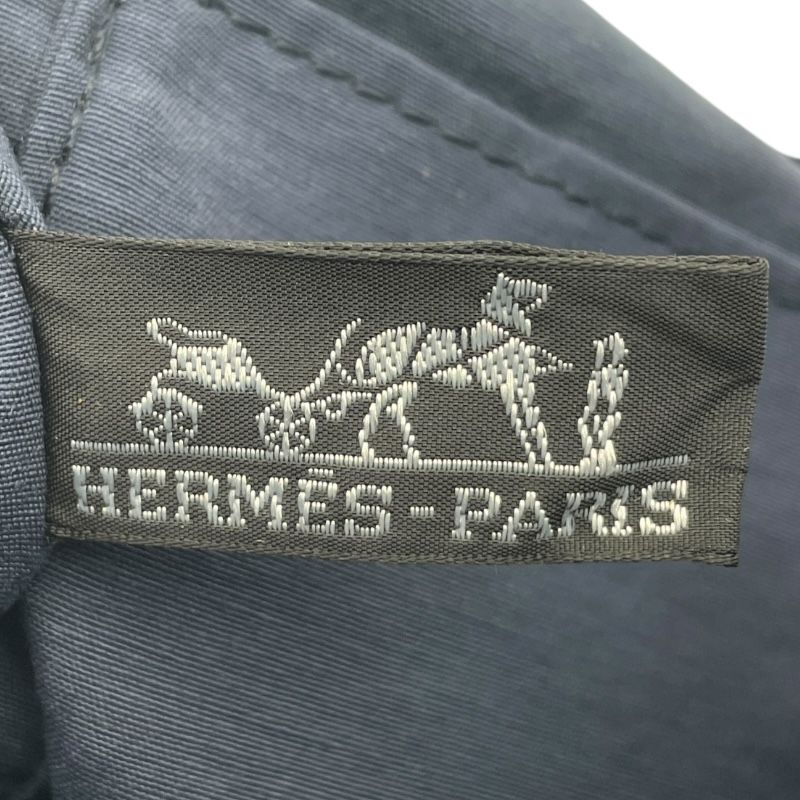 HERMES Bolide Pouch TGM in Navy Canvas & Leather - Unisex