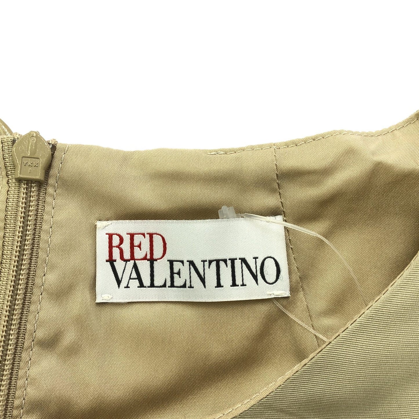 RED VALENTINO Beige & Black Sleeveless Dress - Timeless Elegance