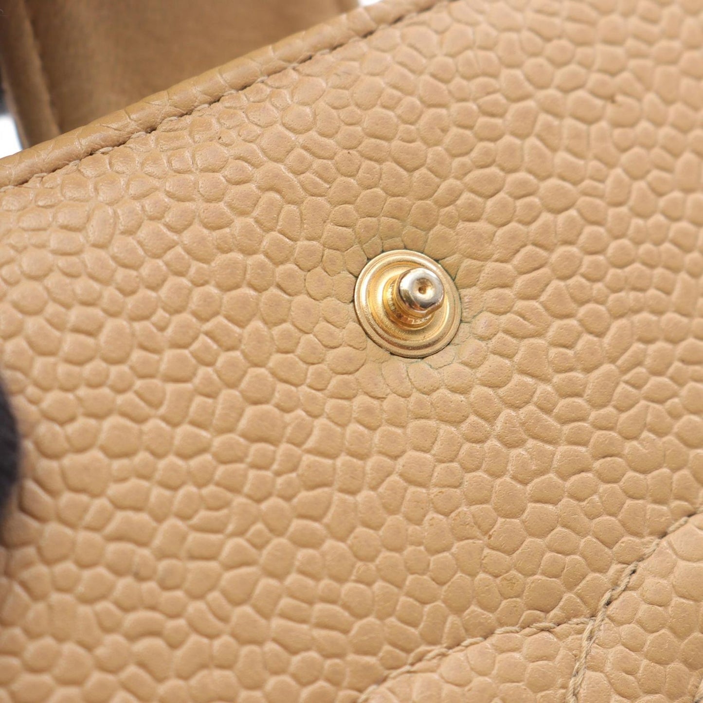 CHANEL Beige Leather Coco Mark Wallet - Timeless Elegance