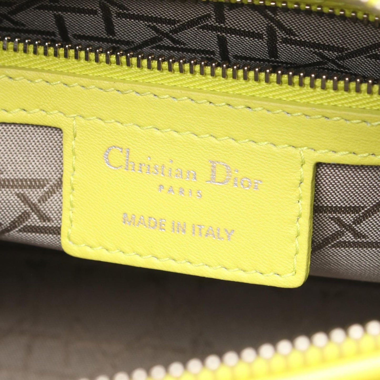 Dior Lady Dior Neon Yellow Leather Handbag - Timeless Elegance