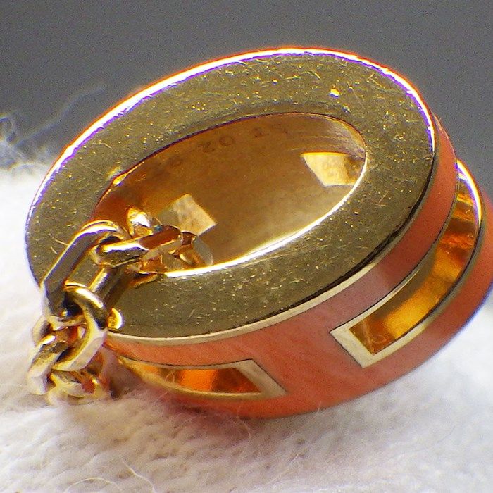 HERMES Mini Pop H Necklace in Orange Soie Lacquer - Exquisite Craftsmanship