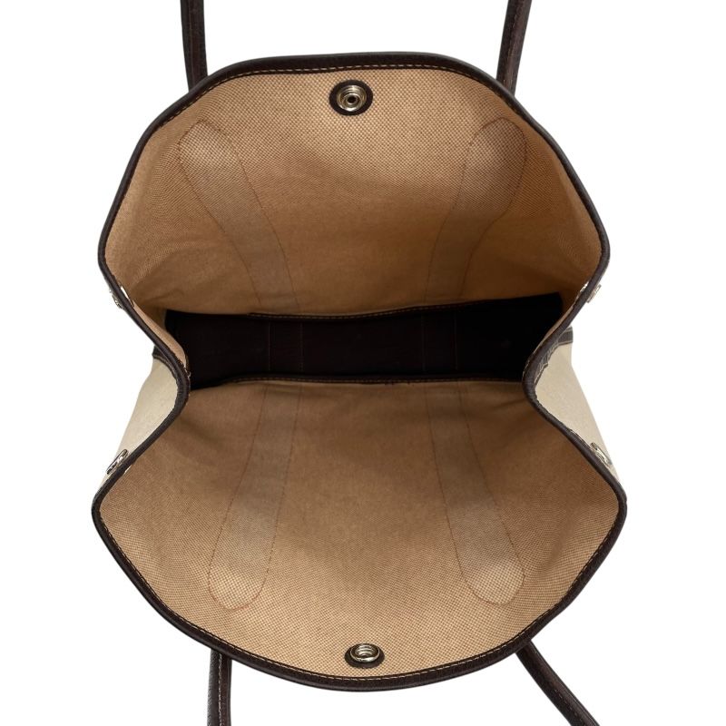 HERMES Garden File MM Handbag in Maroon with Silver Hardware