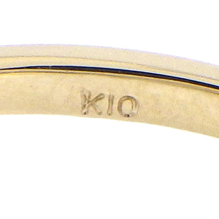 Exquisite Blue Topaz & Sapphire Circle Ring in K10 Yellow Gold