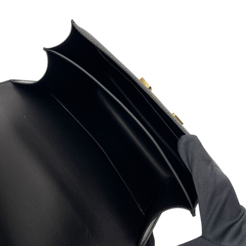 HERMES Constance 3 Mini Black Box Calf Shoulder Bag with Gold Hardware