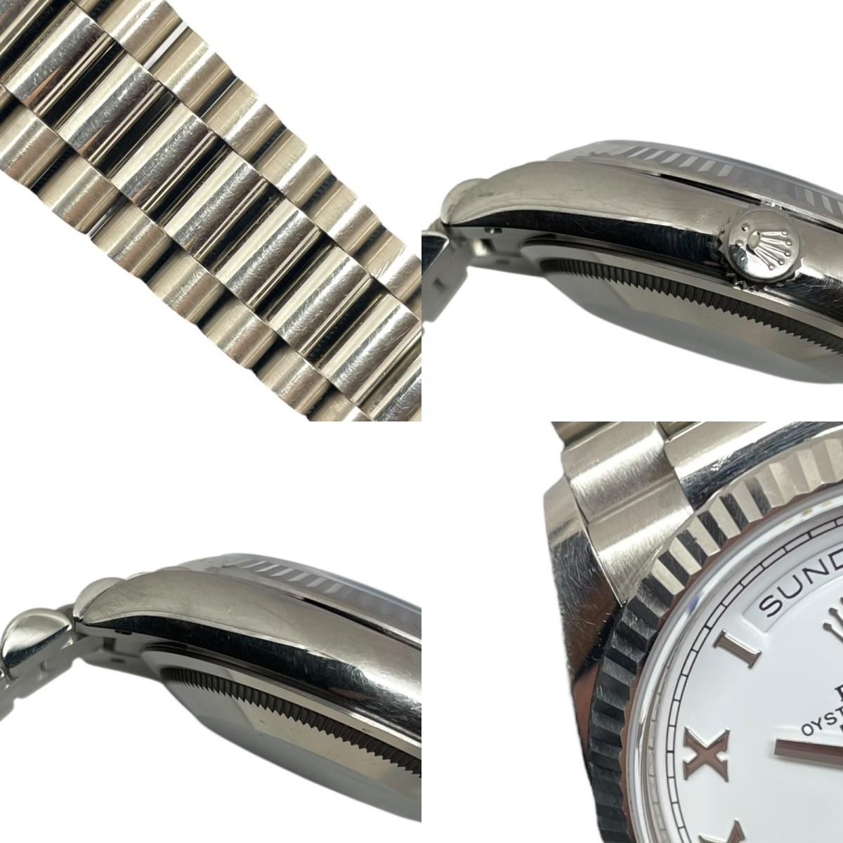 Rolex Day-Date 36 128239 White K18WG Automatic Men's Watch